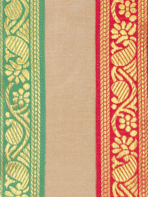 VASTRAMAY Boy's Rose Gold Cotton Blend Kurta Dhoti and Dupatta Set